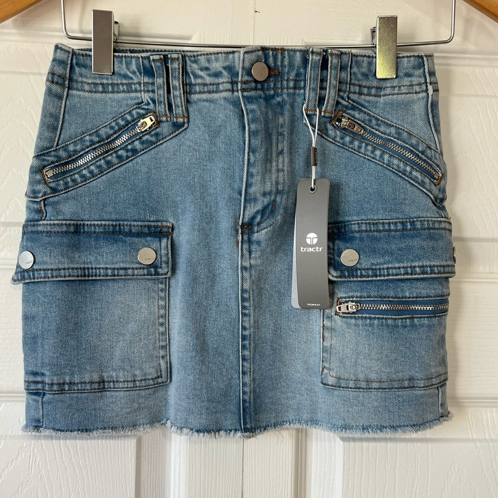 Tractr blue denim girls skirt, size 10